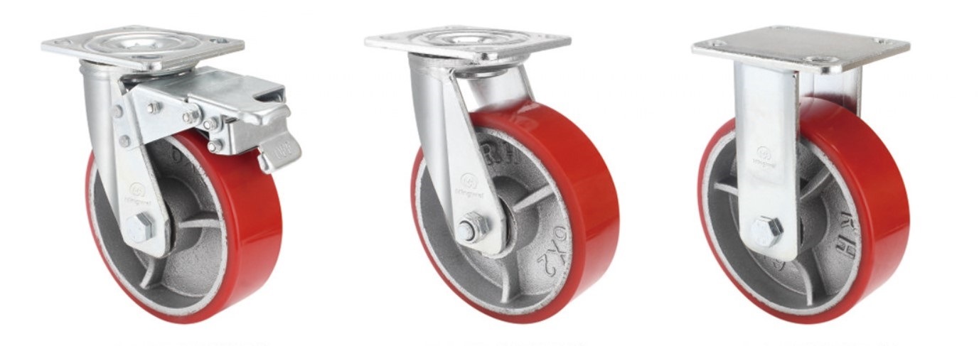 Industrial Use Heavy Loading PU Caster Wheel 8&quot;