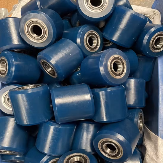 Customized 6005RS Bearing PU Wheel Roller Hardness 92A for Packing Facility