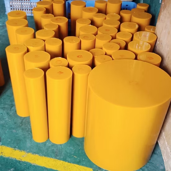 Yellow Color Hardness 90 a 500 mm / 1000 mm Length PU Polyurethane Plastic Rod