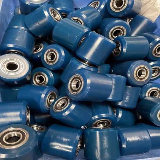 Customized 6005RS Bearing PU Wheel Roller Hardness 92A for Packing Facility